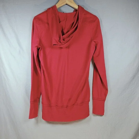 Womens Red Disney Vintage Mickey Mouse‎ Hoodie  Large Slim Fit V-Neck Tunic - Picture 2 of 7